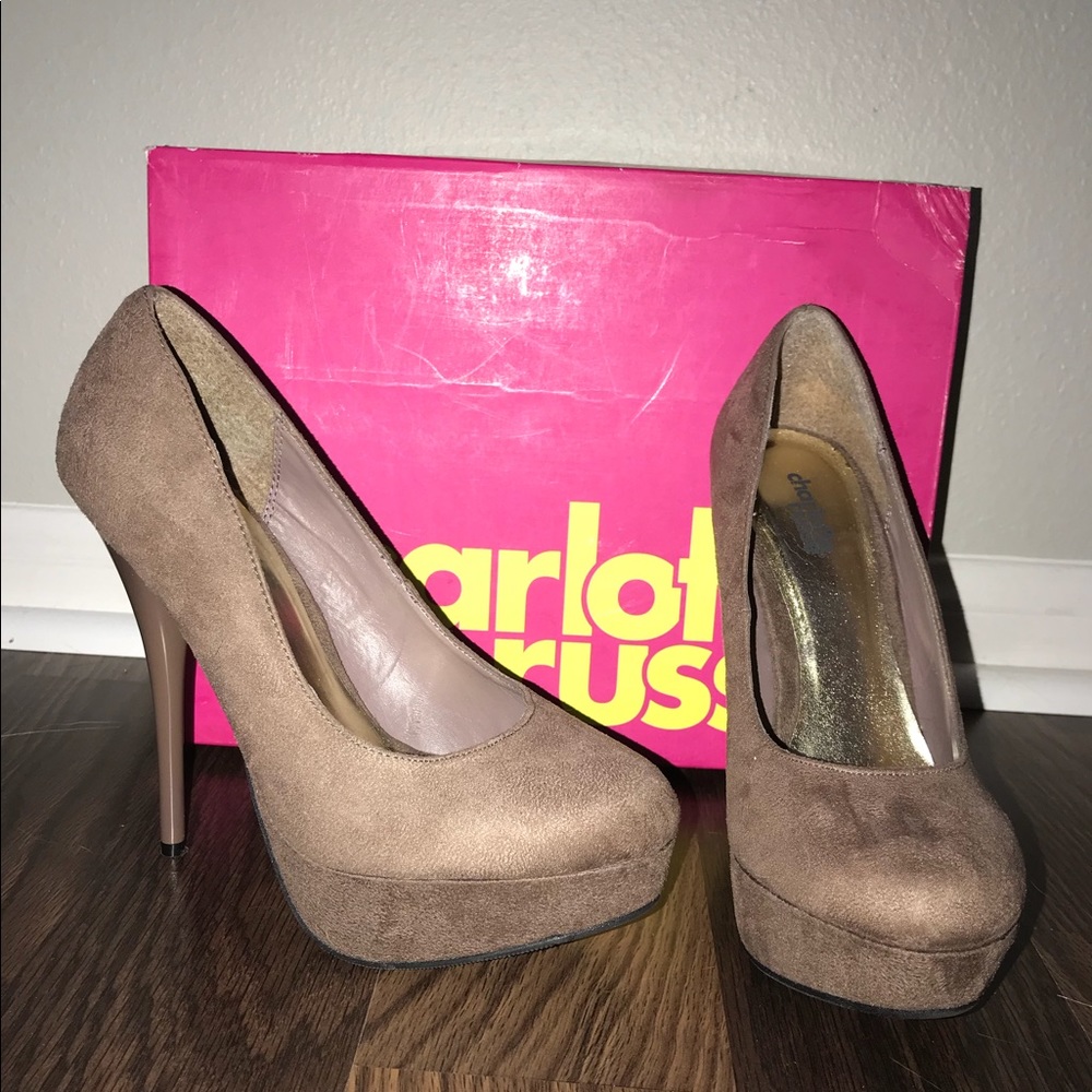 Nude/suede stilettos